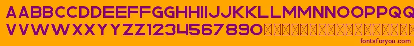Rhino PersonalUse-Schriftart – Violette Schriften auf orangefarbenem Hintergrund