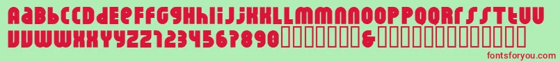 フォントRhino Ponta – 赤い文字の緑の背景