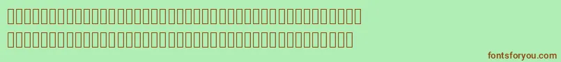 Шрифт Mplus2cLightJpKana – коричневые шрифты на зелёном фоне