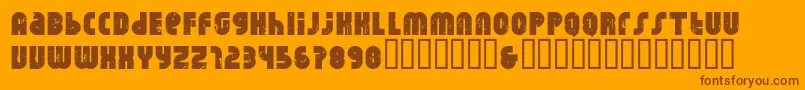 Weitere Informationen zur Rhino Raja-Schriftart Rhino Raja-Schriftart – Braune Schriften auf orangefarbenem Hintergrund