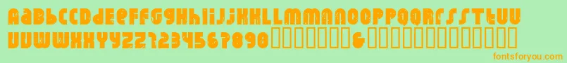 Rhino Raja Font – Orange Fonts on Green Background