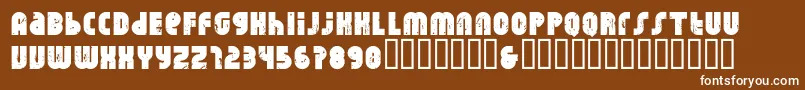 Rhino Raja-Schriftart – Weiße Schriften auf braunem Hintergrund