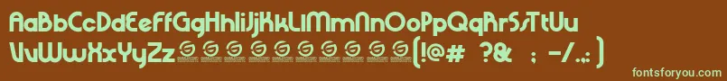 RHINO SANS PERSONAL USE-fontti – vihreät fontit ruskealla taustalla