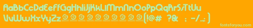 Шрифт RHINO SANS PERSONAL USE – зелёные шрифты на оранжевом фоне