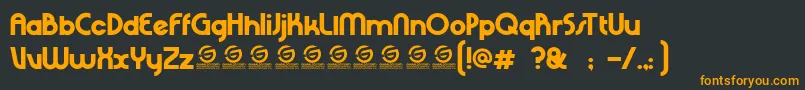 RHINO SANS PERSONAL USE-Schriftart – Orangefarbene Schriften auf schwarzem Hintergrund