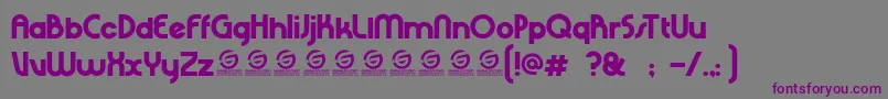 RHINO SANS PERSONAL USE-fontti – violetit fontit harmaalla taustalla