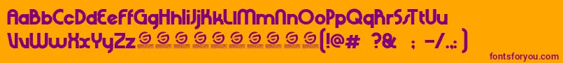 RHINO SANS PERSONAL USE-fontti – violetit fontit oranssilla taustalla
