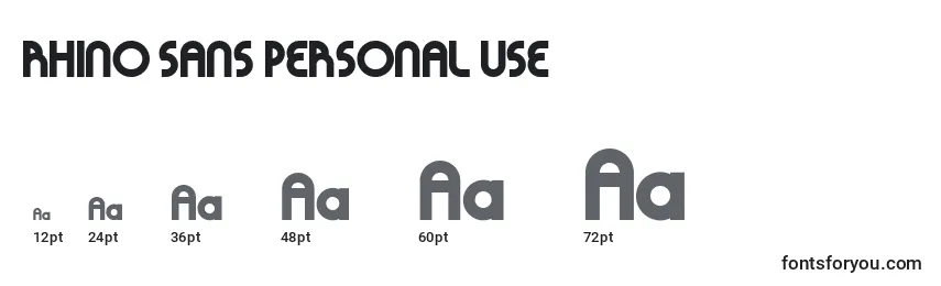 RHINO SANS PERSONAL USE Font Sizes