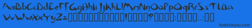 Rhino-Schriftart – Schwarze Schriften auf blauem Hintergrund