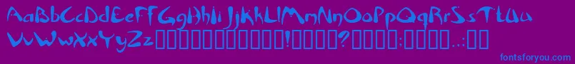 Rhino-Schriftart – Blaue Schriften auf violettem Hintergrund
