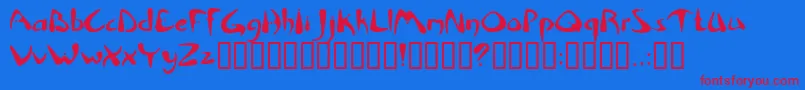 フォントRhino – 赤い文字の青い背景