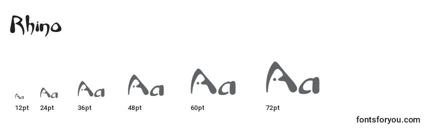 Размеры шрифта Rhino (138642)