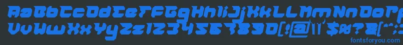 RHINOCEROS Break THE Wall Bold Italic Font – Blue Fonts on Black Background