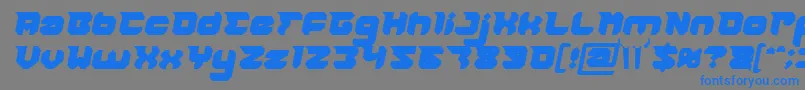 Шрифт RHINOCEROS Break THE Wall Bold Italic – синие шрифты на сером фоне