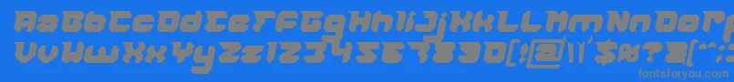Czcionka RHINOCEROS Break THE Wall Bold Italic – szare czcionki na niebieskim tle