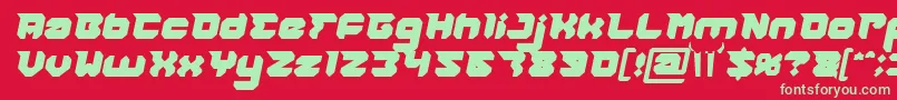 Шрифт RHINOCEROS Break THE Wall Bold Italic – зелёные шрифты на красном фоне