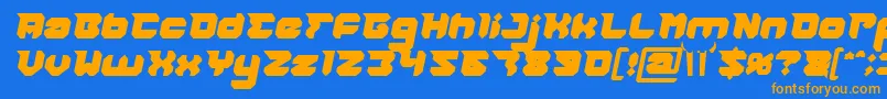 RHINOCEROS Break THE Wall Bold Italic Font – Orange Fonts on Blue Background