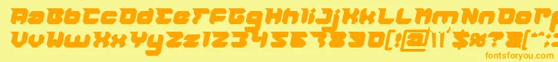 RHINOCEROS Break THE Wall Bold Italic Font – Orange Fonts on Yellow Background