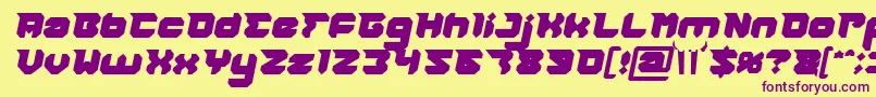 RHINOCEROS Break THE Wall Bold Italic Font – Purple Fonts on Yellow Background