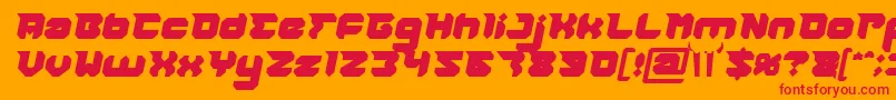 RHINOCEROS Break THE Wall Bold Italic Font – Red Fonts on Orange Background
