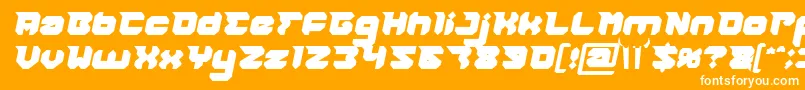 Police RHINOCEROS Break THE Wall Bold Italic – polices blanches sur fond orange