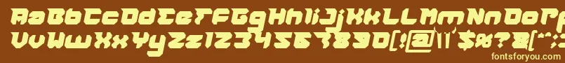 RHINOCEROS Break THE Wall Bold Italic Font – Yellow Fonts on Brown Background