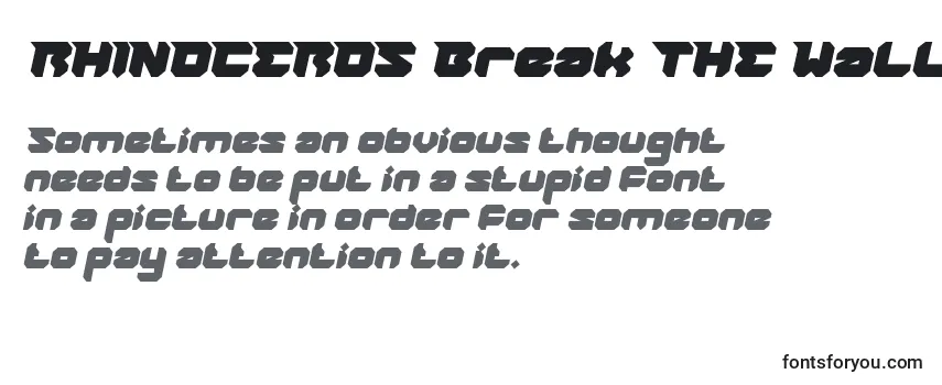 Review of the RHINOCEROS Break THE Wall Bold Italic Font