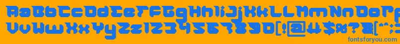 RHINOCEROS Break THE Wall Bold Font – Blue Fonts on Orange Background