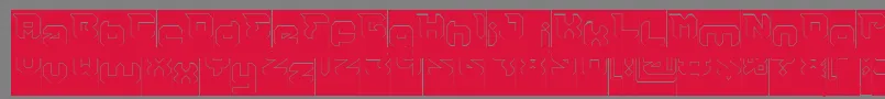 RHINOCEROS Break THE Wall Hollow Inverse Font – Red Fonts on Gray Background