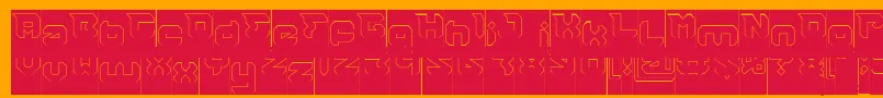 RHINOCEROS Break THE Wall Hollow Inverse Font – Red Fonts on Orange Background