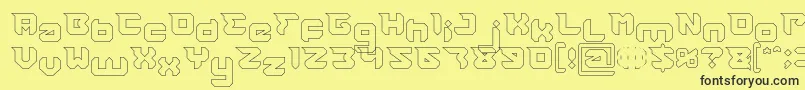 RHINOCEROS Break THE Wall Hollow Font – Black Fonts on Yellow Background