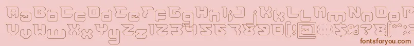 RHINOCEROS Break THE Wall Hollow Font – Brown Fonts on Pink Background