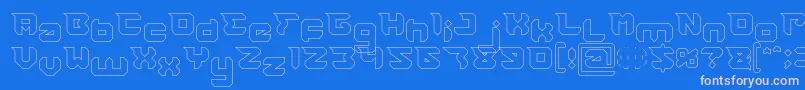 RHINOCEROS Break THE Wall Hollow Font – Pink Fonts on Blue Background