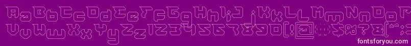 RHINOCEROS Break THE Wall Hollow Font – Pink Fonts on Purple Background