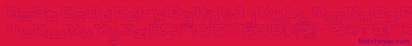 RHINOCEROS Break THE Wall Hollow Font – Purple Fonts on Red Background