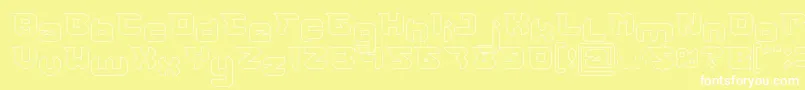 フォントRHINOCEROS Break THE Wall Hollow – 黄色い背景に白い文字
