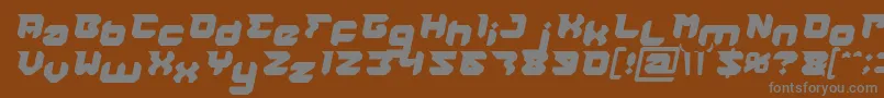 フォントRHINOCEROS Break THE Wall Italic – 茶色の背景に灰色の文字
