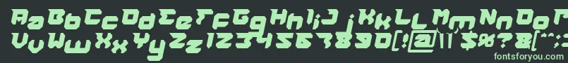 フォントRHINOCEROS Break THE Wall Italic – 黒い背景に緑の文字