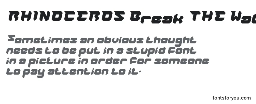 Review of the RHINOCEROS Break THE Wall Italic Font
