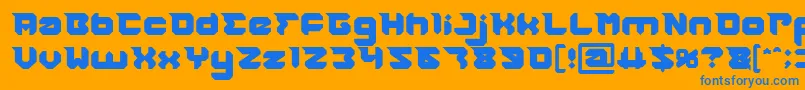 RHINOCEROS Break THE Wall Font – Blue Fonts on Orange Background