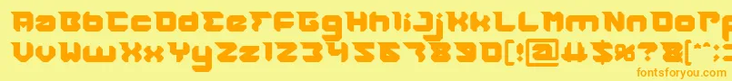 RHINOCEROS Break THE Wall Font – Orange Fonts on Yellow Background