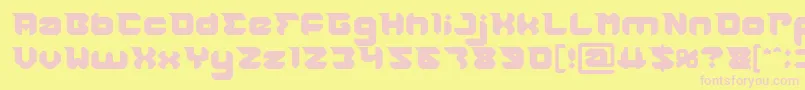 RHINOCEROS Break THE Wall Font – Pink Fonts on Yellow Background