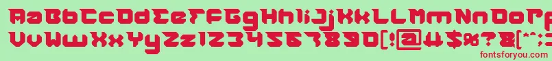 フォントRHINOCEROS Break THE Wall – 赤い文字の緑の背景