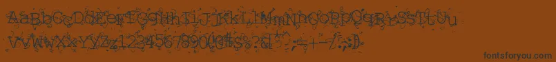 Liqunフォントについての詳細 フォントLiqun – 黒い文字が茶色の背景にあります