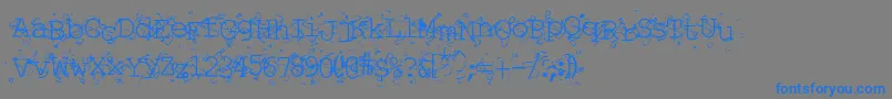 フォントLiqun – 灰色の背景に青い文字