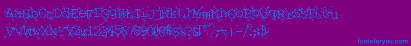 フォントLiqun – 紫色の背景に青い文字