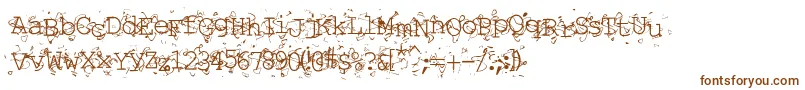 Liqun-Schriftart – Braune Schriften auf weißem Hintergrund