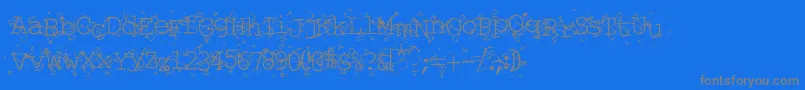 フォントLiqun – 青い背景に灰色の文字