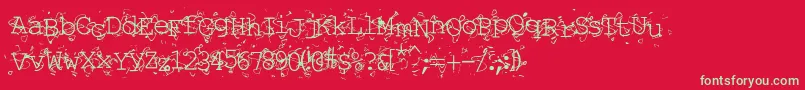 フォントLiqun – 赤い背景に緑の文字