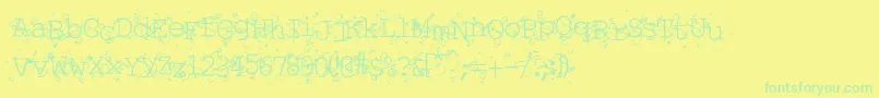 Шрифт Liqun – зелёные шрифты на жёлтом фоне